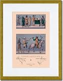 Gold Framed/Matted Print 17x23, Traditional Dress of Medieval Europe
