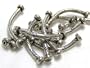 12 Karen Hill Tribe Silver - Curved Beads w' Starburst Accents