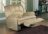 Indoor Furnitures item: Beige Plush Padded Microfiber Rocker Recliner Chair