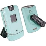 Motorola RAZR V3 Leather Shield - Baby Blue