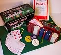 Texas Holdem poker set - 200 4gm chips,cards,dice, felt and rules
