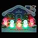 Illuminated Jolly Snowman Lights and 3 Melodies Pop Up Christmas Greeting Card / Christmas Card