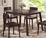Solid Wood Dining Table with Beveled Edge Design in Cappuccino Finish