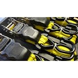 MASTERP Spanngurtsatz 4tlg., gelb, je mit Ratsche und 2 Kunststoffhaken, Tragkraft 250 Kg., T�V/GS,von "Master-net"