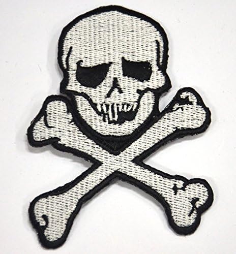 SKULL CROSS BONES EMBROIDERED APPLIQUE BADGE MORALE PATCH