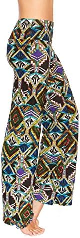 Klusive Fashion Wear Women's High Waisted Palazzo Pants Multi Colors (Triangle)