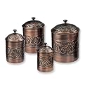 Antique Burnished Finish Canisters Set Of 4