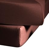 fleuresse Spannlaken 1115-8016, Jersey in 100x200 cm, Farbe Schokolade, 100% Baumwolle, mit praktischem Rundumgummi bügelfrei