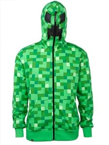 Official Minecraft Creeper Premium Zip up Hoodie Jacket Costume Adult Small