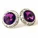 Violet Swarovski 15mm Rondelle Stud Earrings Fashion Jewelry
