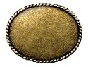 Western Plain Oval Hammered Vintage Belt Buckle