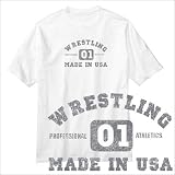 T-Shirt White  Made In Usa Wrestling  Sports