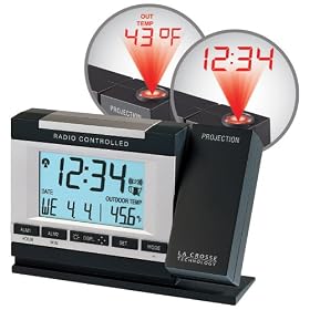 La Crosse Technology WT-5721U Projection Alarm Clock with Outdoor Temperature