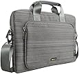Evecase 15 - 16 Inch Stylish Handle Universal Suit Fabric Multi-functional Briefcase with Shoulder Strap for Laptop Ultrabook Computer - Gray (ACER ASUS HP SONY TOSHIBA DELL LENOVO SAMSUNG APPLE)