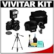 Vivitar V3800N 35mm Film SLR Camera with 50mm f/1.7 Manual Focus Lens + Flash + 52mm UV Filter + SLR Gadget Bag + Camera Case + Tripod + Accessory Kit