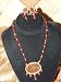Christmas Gift Gold Plated Ruby Red Beads Indian Style Ethnic Jewelry Necklace Earring Set