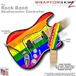 Rainbow Stripes WraptorSkinz Skin fits Rock Band Stratocaster Guitar for Nintendo Wii, XBOX 360, PS2 & PS3 (GUITAR NOT INCLUDED)
