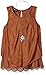 Amy Byer Girls' Big Sleeveless Knit Suede Lasercut Top