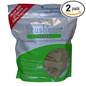 Brush'ems Plus Premium Dental Treats for Small Adult Dogs 18-Count Pouch 11.5-OUNCE ( Pack of 2 )