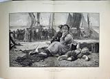 Woman Children 1882 Sitting Shore Watching Boat Sale