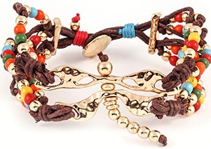 Dragonfly Bracelet / Seed Beads / Cord / Gold Tone Hammered Texture / 7 Inch Long