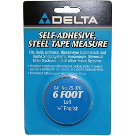 Biesemeyer 79-070 6' Left-1 2-Inch English Adhesive-Backed Measuring Tape by Biesemeyer