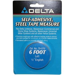 Biesemeyer 79-070 6' Left-1 2-Inch English Adhesive-Backed Measuring Tape by Biesemeyer