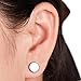 INBLUE Men,Women's 8mm Stainless Steel Stud Earrings Silver Tone Black Plugs Expander Non Pierce Body Jewelry Round Magnetic Set（ 2 Pairs ）