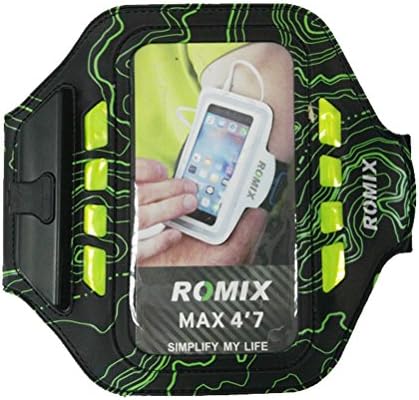 LED running sports arm band waterproof case with Water Resistant + Sweat Proof + Key/cash/card Holder for 4.7-inch iPhone6/6S (Green)