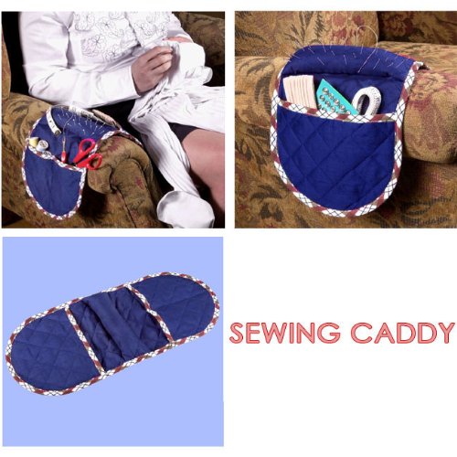 Sofa Arm Sewing and Knitting Caddy Organizer With Built-In Pin Cushion Set of 2