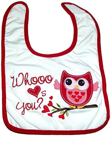 VALENTINE'S DAY OWL BABY BIB