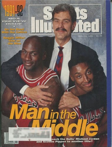 Michael Jordan, Phil Jackson & Scottie Pippen Unisgned Sports Illustrated- Nov 11 1991
