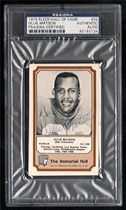 1975 Fleer Immortal Roll Ollie Matson Signed Football Card HOF Olympic medal - PSA/DNA Certified - Signed NFL Football Cards