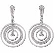 14kt White Gold TriCircle Diamond Fashion Earrings