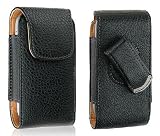 Premium Executive High Quality Leather Pouch Carrying Case cover Holster with Belt Clip For Motorola Adventure V750 / Motorola i9 Stature / Motorola Rapture VU30 / Motorola RAZR maxx Ve / Motorola RAZR VE20 / KRAVE ZN4 / Motorola RAZR2 V8 V9 V9m V9x / Motorola Renegade V950 (Vertical Leather Pouch Carry Case Black)