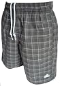 Adidas Mens Grey Leisure Swim Shorts with Zip Pocket