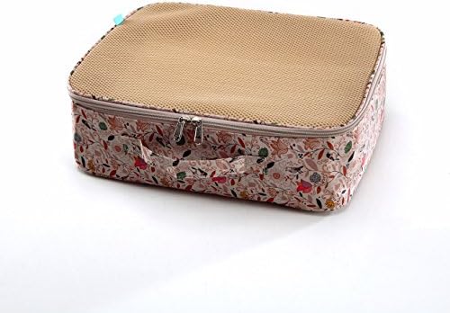 Nuowin Retro Packing Cube for Travel with Big Flowers Pattern Women's Travel Storage Bag for Girls (Small Flowers)
