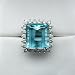 14k White Gold Contemporary Aquamarine Diamond Ring