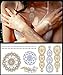 New Fashion, Dalin 6 Sheets Gold Silver Body Jewelry Temporary Metallic Tattoos
