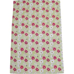 Printed Cotton Tea Towel 70cm Lime Flowers Design BOW1601