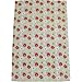 Printed Cotton Tea Towel 70cm Lime Flowers Design BOW1601