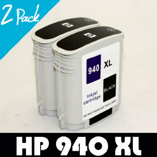 2 pk HP 940 XL black Ink Cartridge For Officejet Pro 8000 8000 Wireless 8500 8500 Wireless 8500 Premier 8500a A910a 8500a Plus A910g 8500a Premium A910n