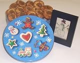 Gourmet Food : Scott's Cakes 1 lb. Cinnamon Apple Butter Cookies in a Christmas Cookie Tin with Hand Painted Theorem