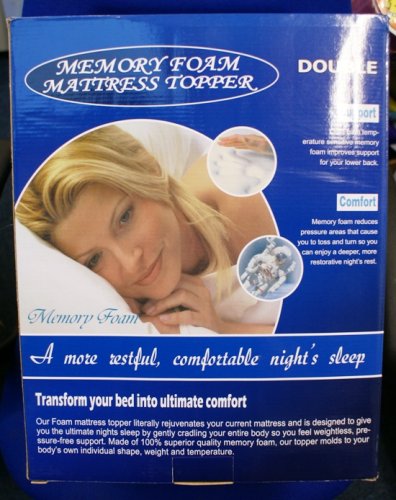 Childrens Toyshop   : Quality DOUBLE bed Memory foam mattress topper With 2 FREE memory foam pillows