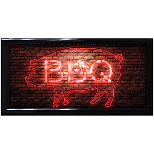 Blinking BBQ Barbecue Pig LED Sign - Kitchen Pub or Bar Light Up Wall Decor