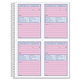 Adams Spiral Bound Phone Message Book, Carbonless Duplicate, 4 Messages per Page, 200 Sets per Book (SC1184D)