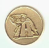 Alabama Crimson Tide A Elephant Ball Spot 1 Pendant - 14KT Gold Jewelry