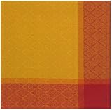 Durable Woven Jacquard 100% Cotton Yellow and Rust Tablecloth 54x90 Inches
