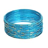 Glass and Metal Turquoise Bangle Twinkling and Jingling Bangle [Turquoise] -Fair Trade Gifts