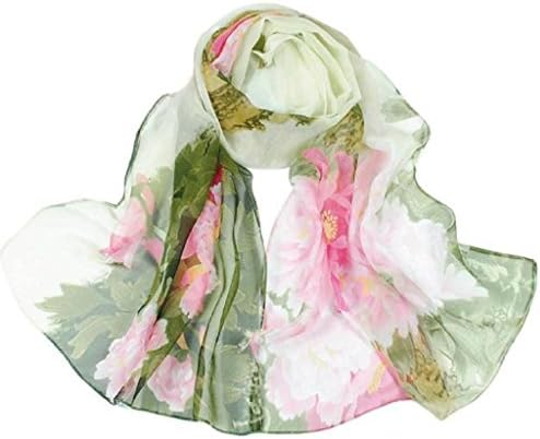 Anywa Fashion Chinese Style Lady Long Wrap Women's Shawl Chiffon Scarves (Green)